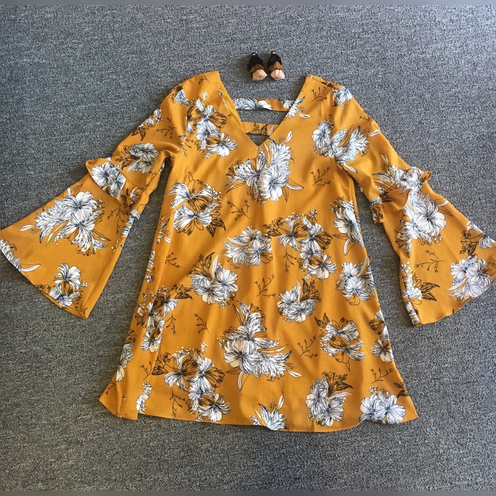 Mustard and Flowers 🌺 Dress